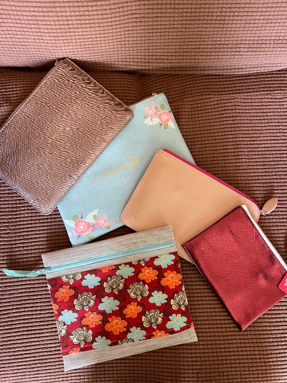 Lot of 5 stylish zipper purses and pouches - All NWT, NWOT or gently used!